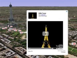 Google Earth обзавелась поддержкой видеоклипов YouTube 
