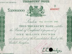 Банкноту в миллион фунтов выставят на аукцион