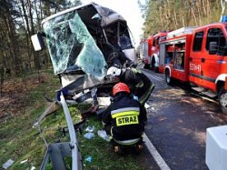 На севере Польши грузовик врезался в автобус с 60-ю пассажирами