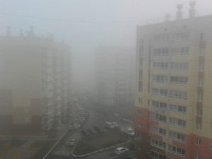 Мгла окутала Челябинск вчера