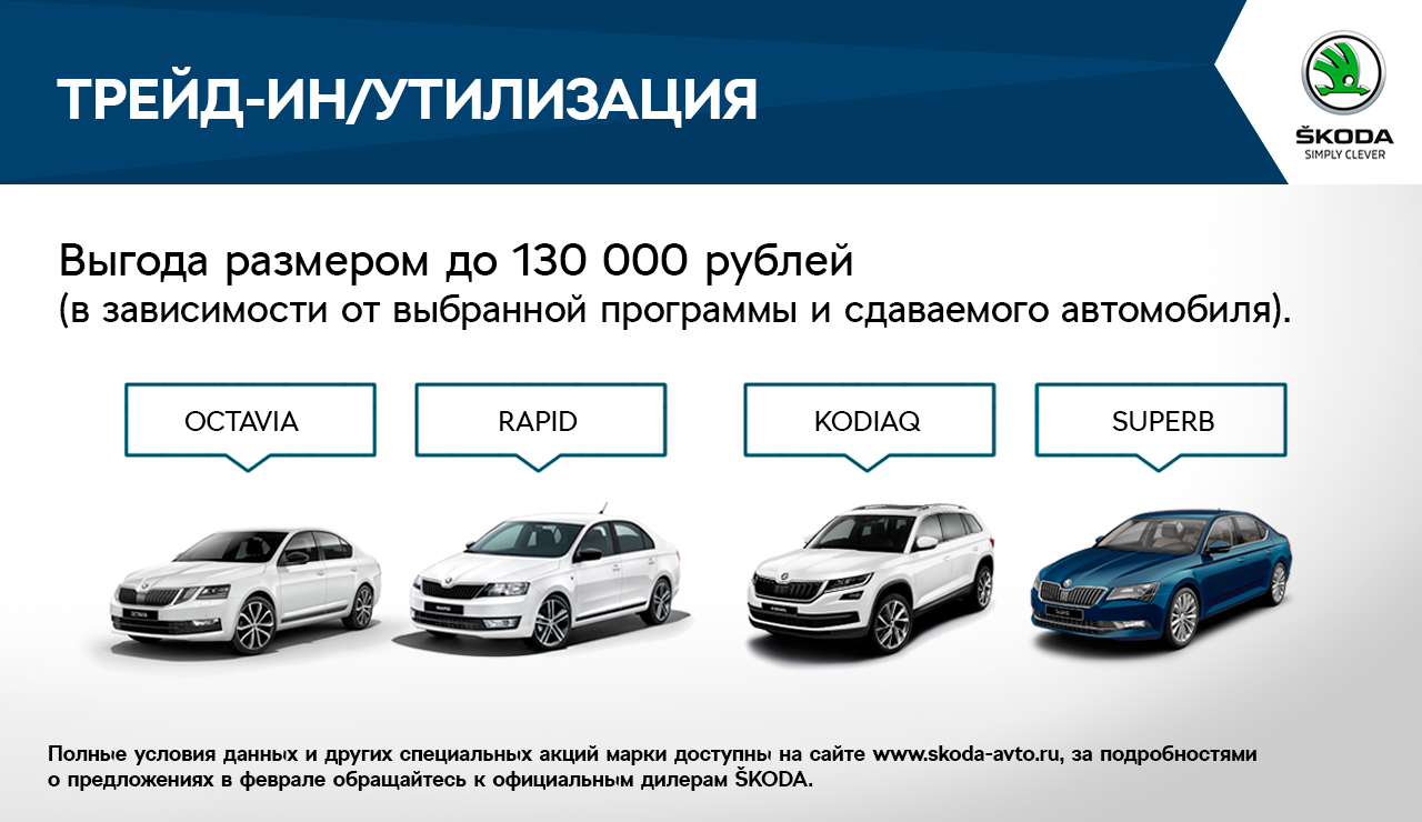 Специальные предложения на покупку автомобилей ŠKODA в феврале!