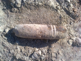 В Сельцо нашли артиллерийский снаряд времен войны