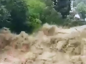 Бурные реки в Сочи после дождя сняли на видео