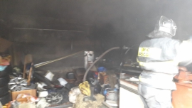 Пожар случился в гаражном обществе Брянска