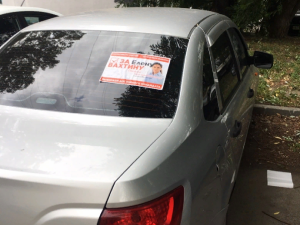 Это была провокация. В Челябинске на машины наклеили листовки с изображением кандидата в депутаты ЗСО