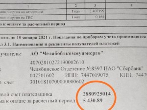 Счет на 5 тысяч рублей за отопление квартиры на 65 квадратных метров выставили в Копейске